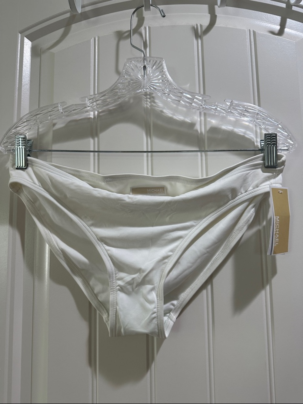 Michael Kors White Bikini Bottom, Size L NWT